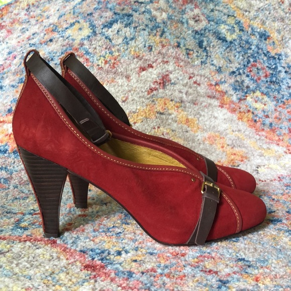 Ted Baker Shoes | Ted Baker Roller Red Suedebrown Leather Pump | Color: Brown/Red | Size: 10 | Stacycscloset's Closet
